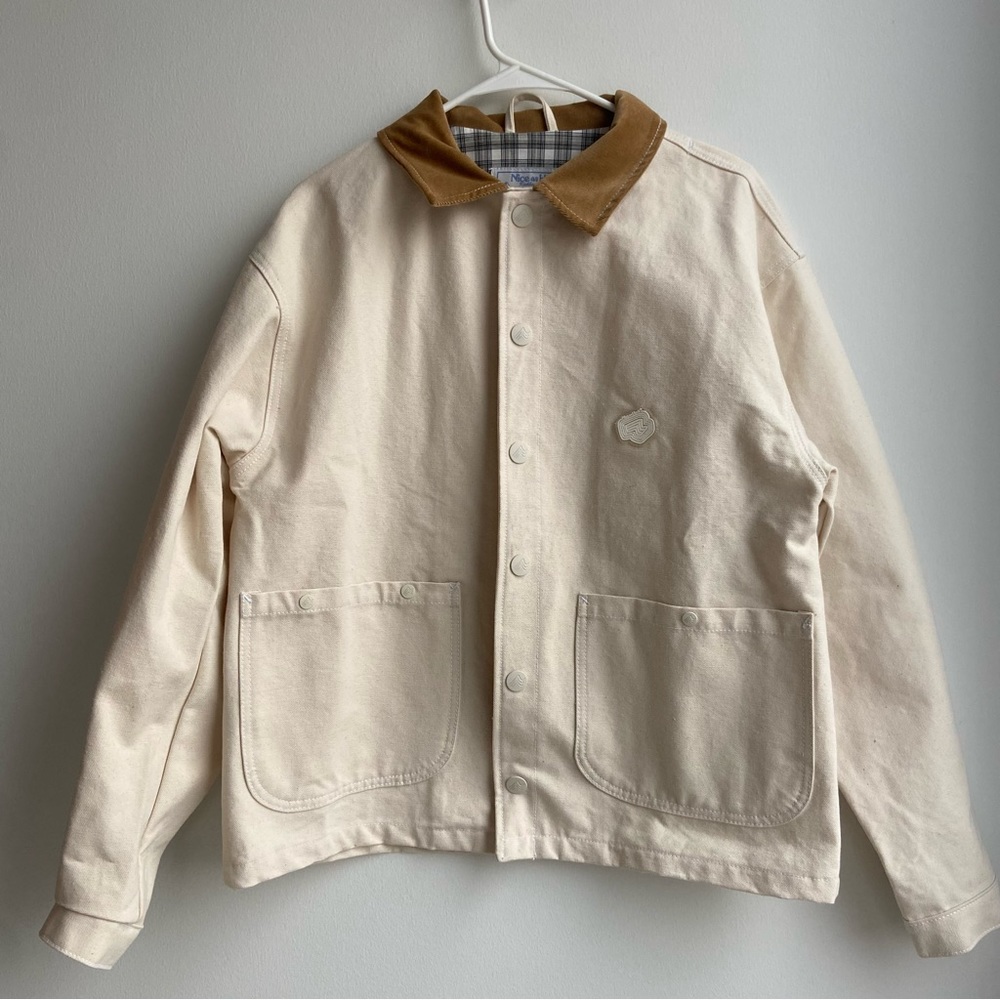 Utility Jacket with Pockets and Corduroy Collar